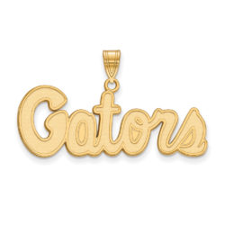 10k Yellow Gold U of Florida Medium 'Gators' Pendant