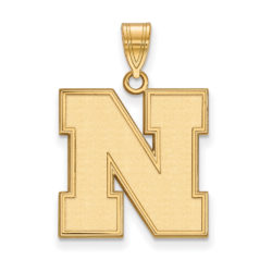 10k Yellow Gold U of Nebraska Large Initial N Pendant