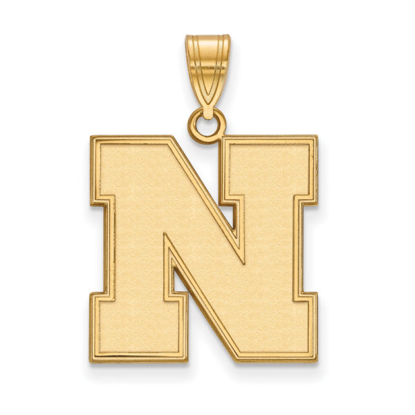 10k Yellow Gold U of Nebraska Large Initial N Pendant