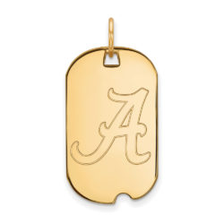 10k Yellow Gold U. of Alabama Initial A Dog Tag Pendant