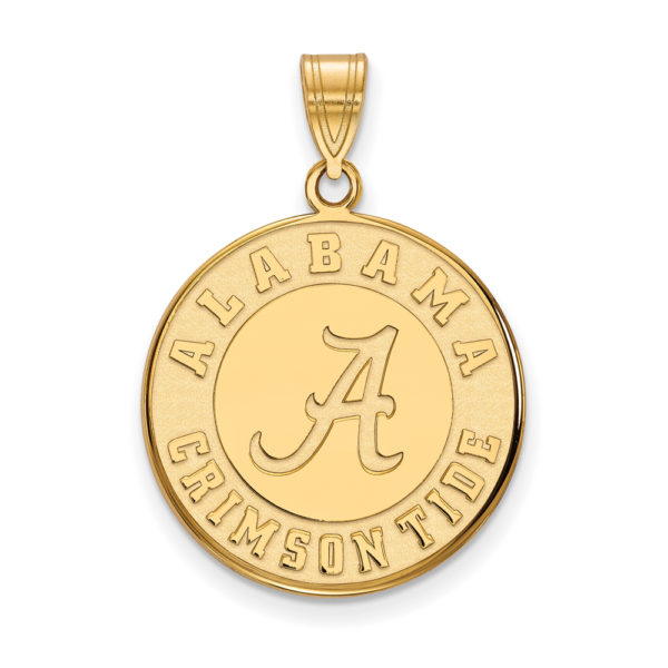 10k Yellow Gold U. of Alabama Large Disc Pendant