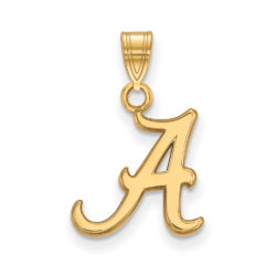 10k Yellow Gold U. of Alabama Small Initial A Pendant