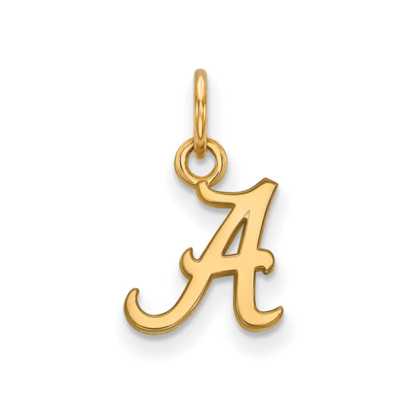 10k Yellow Gold U. of Alabama XS (Tiny) Initial A Charm or Pendant