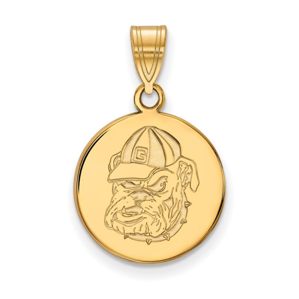 10k Yellow Gold U. of Georgia Medium Mascot Disc Pendant