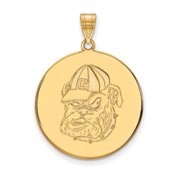 10k Yellow Gold U. of Georgia XL Mascot Disc Pendant