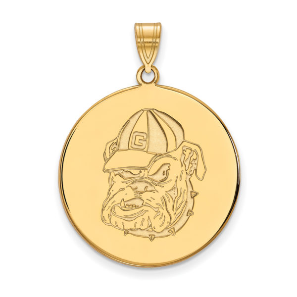 10k Yellow Gold U. of Georgia XL Mascot Disc Pendant