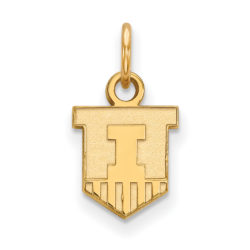 10k Yellow Gold U. of Illinois XS (Tiny) Shield Charm or Pendant