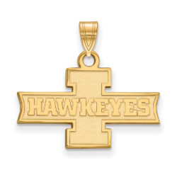 10k Yellow Gold U. of Iowa Small 'Hawkeyes' Logo Pendant