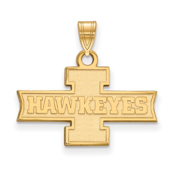 10k Yellow Gold U. of Iowa Small 'Hawkeyes' Logo Pendant