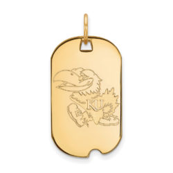 10k Yellow Gold U. of Kansas Dog Tag Pendant