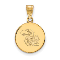 10k Yellow Gold U. of Kansas Medium Disc Pendant