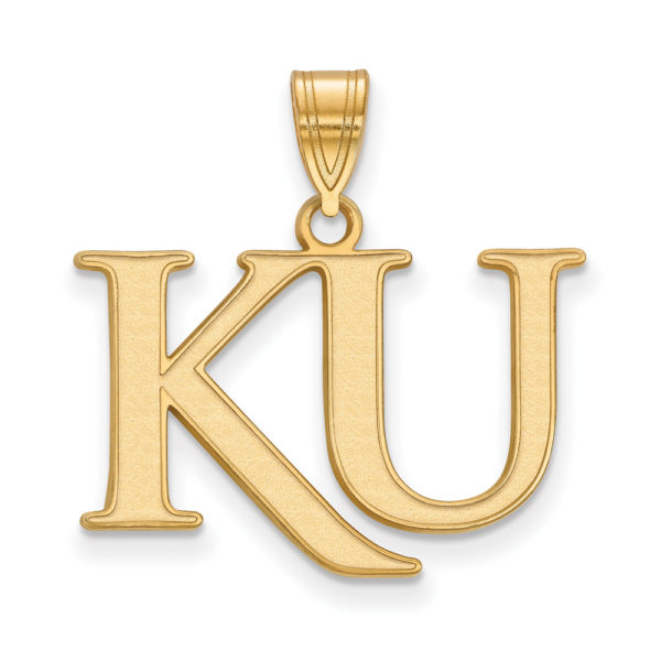 10k Yellow Gold U. of Kansas Medium 'KU' Pendant