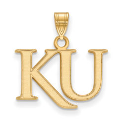 10k Yellow Gold U. of Kansas Small 'KU' Pendant