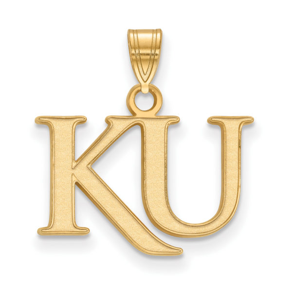 10k Yellow Gold U. of Kansas Small 'KU' Pendant