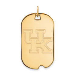 10k Yellow Gold U. of Kentucky Large Dog Tag Pendant