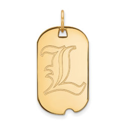 10k Yellow Gold U. of Louisville Dog Tag Pendant