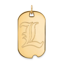 10k Yellow Gold U. of Louisville Large Dog Tag Pendant