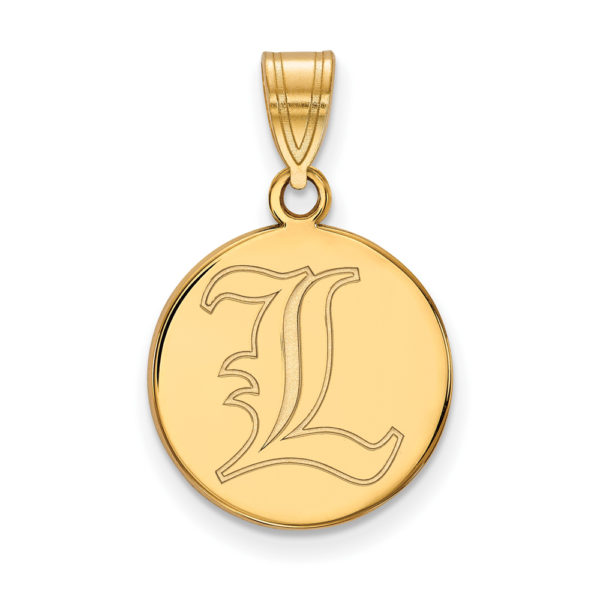 10k Yellow Gold U. of Louisville Medium Disc Pendant