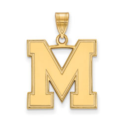 10k Yellow Gold U. of Memphis Large Initial M Pendant