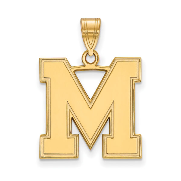 10k Yellow Gold U. of Memphis Large Initial M Pendant