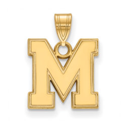 10k Yellow Gold U. of Memphis Small Initial M Pendant