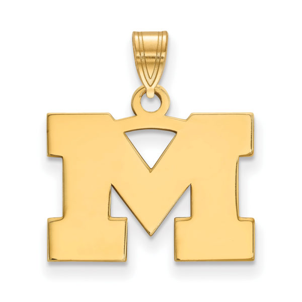 10k Yellow Gold U. of Michigan Small Initial M Pendant