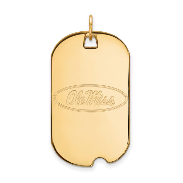 10k Yellow Gold U. of Mississippi Large Dog Tag Pendant