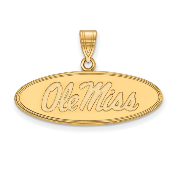 10k Yellow Gold U. of Mississippi Medium Oval 'Ole Miss' Pendant