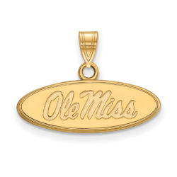 10k Yellow Gold U. of Mississippi Small Oval 'Ole Miss' Pendant