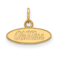 10k Yellow Gold U. of Mississippi XS (Tiny) Oval 'Ole Miss' Charm