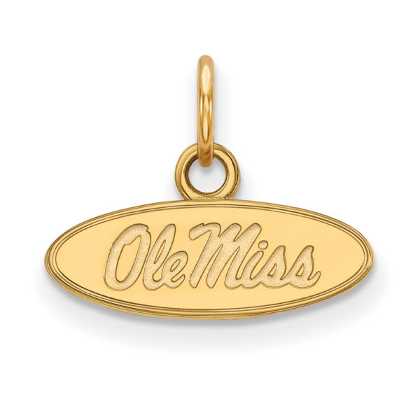 10k Yellow Gold U. of Mississippi XS (Tiny) Oval 'Ole Miss' Charm