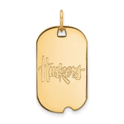 10k Yellow Gold U. of Nebraska 'Huskers' Dog Tag Pendant