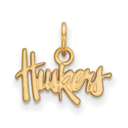 10k Yellow Gold U. of Nebraska XS (Tiny) 'Huskers' Charm or Pendant