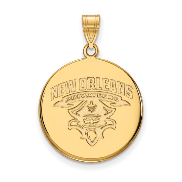 10k Yellow Gold U. of New Orleans Large Disc Pendant