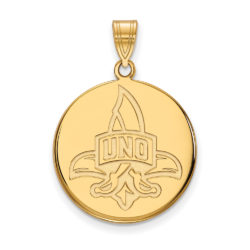 10k Yellow Gold U. of New Orleans Large Logo Disc Pendant