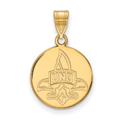 10k Yellow Gold U. of New Orleans Medium Disc Pendant