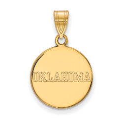 10k Yellow Gold U. of Oklahoma Medium Disc Pendant