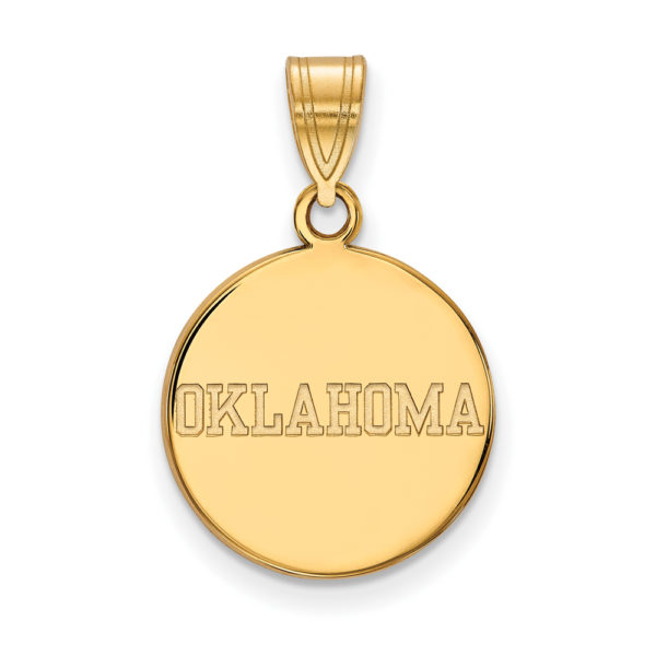 10k Yellow Gold U. of Oklahoma Medium Disc Pendant