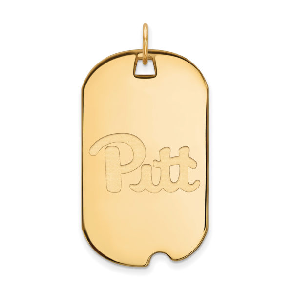 10k Yellow Gold U. of Pittsburgh Large Dog Tag Pendant