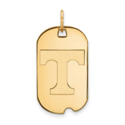 10k Yellow Gold U. of Tennessee Initial T Dog Tag Pendant