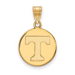 10k Yellow Gold U. of Tennessee Medium Initial T Disc Pendant