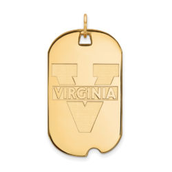 10k Yellow Gold U. of Virginia Large 'V' Logo Dog Tag Pendant