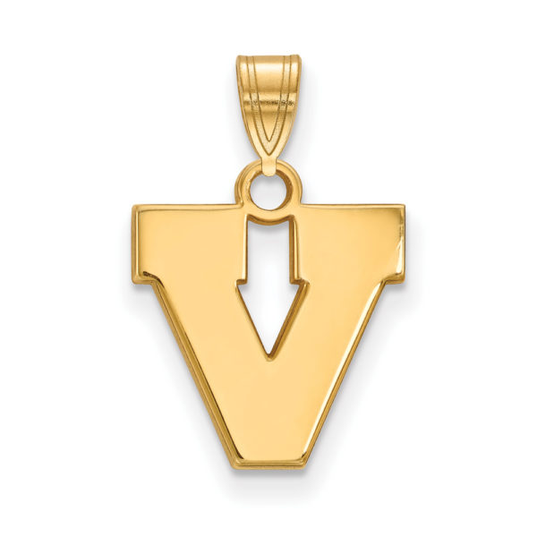 10k Yellow Gold U. of Virginia Small Initial V Pendant