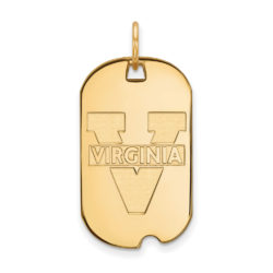 10k Yellow Gold U. of Virginia 'V' Logo Dog Tag Pendant