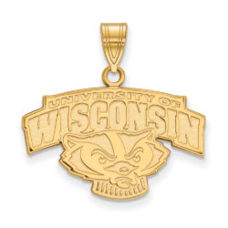 10k Yellow Gold U. of Wisconsin Medium Mascot Logo Pendant