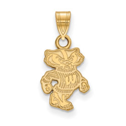 10k Yellow Gold U. of Wisconsin Small Badgers Pendant