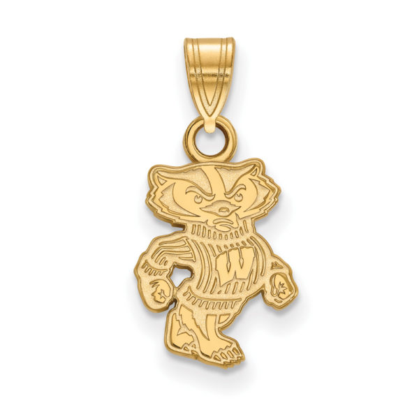 10k Yellow Gold U. of Wisconsin Small Badgers Pendant