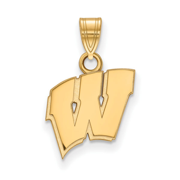 10k Yellow Gold U. of Wisconsin Small Initial W Pendant