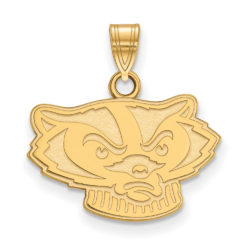 10k Yellow Gold U. of Wisconsin Small Mascot Pendant