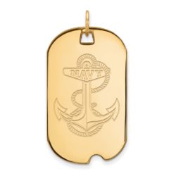 10k Yellow Gold U.S. Naval Academy Large Dog Tag Pendant